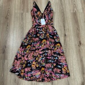 NWT! Dress the Population Elisa Sequin Fit & Flare Dress. Size XXS.